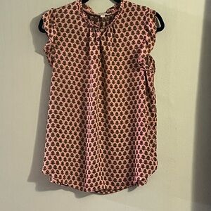 LOFT Pink and Yellow Floral Sleeveless Blouse Yellow floral print